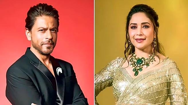'Great romantic hero': Madhuri Dixit gushes over Shah Rukh Khan