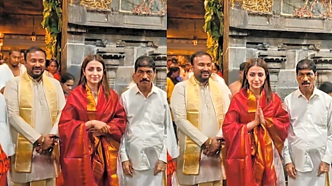 Trisha visits Tirupati on birthday, fans link it to Vijay