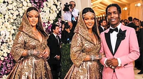 Fenty stuns at Met Gala 2026 in metallic Maison Margiela