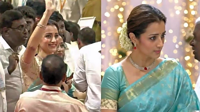 'Looking forward': Trisha arrives for Vijay's swearing-in ceremony