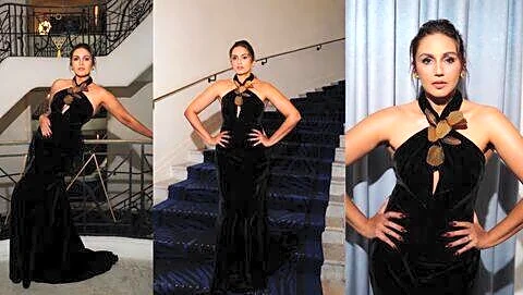 Qureshi turns heads at Cannes in black velvet 'Hope' screening