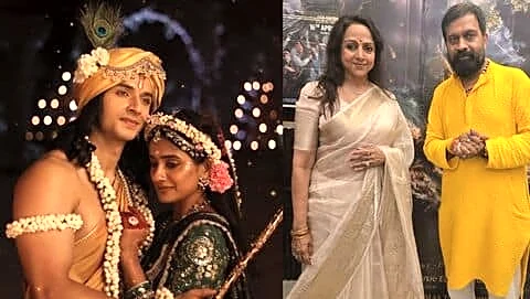 Malini views 'Krishnavataram' in Mathura after UP grants tax free