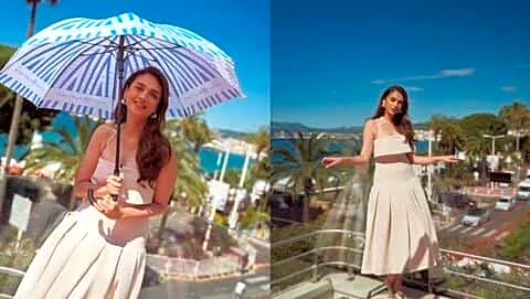 Hydari channels vintage Hollywood glamor on Cannes red carpet
