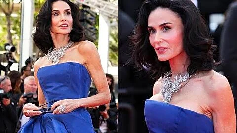 Moore shows shoulder-length curls at Cannes for 'La Bola Negra'