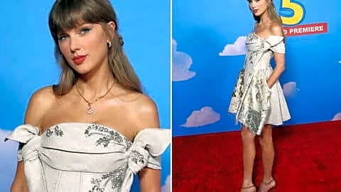 Swift turned heads in Erdem at 'Toy Story 5' premiere