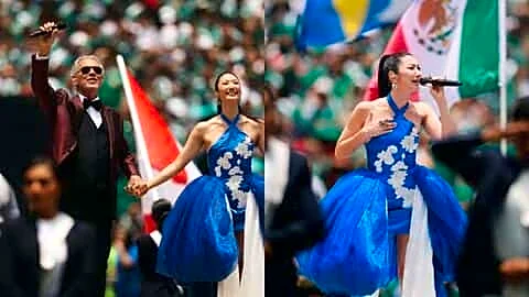 Bocelli and Ejae perform 'DNA' at World Cup opening ceremony