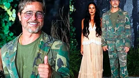 Pitt in camouflage at 'Heart of the Beast' Tennessee premiere