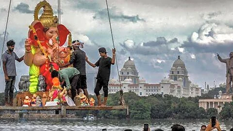 Maharashtra's Ganesh festival grows flashy and increasingly commercialized by sponsors