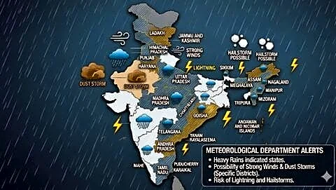 IMD warns of heavy rain in India April 14-17
