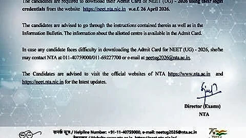 NTA issues NEET UG admit cards for May 3 exam