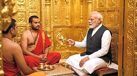 Narendra Modi holds Varanasi roadshow, prays at Kashi Vishwanath Temple