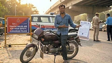 Gurugram police seize Hero Splendor flagged for 26 unpaid challans