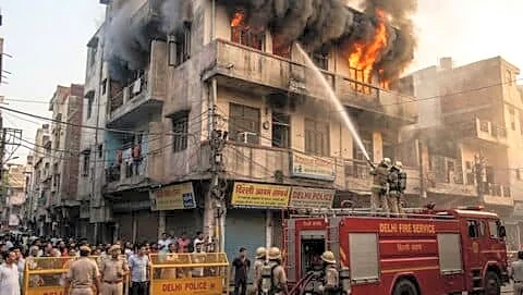 Shahdara, Delhi parking fire leaves 9 rescued from 4-story building