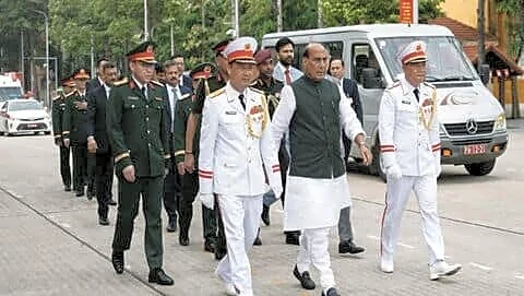 India's Rajnath Singh pays tribute at Ho Chi Minh Mausoleum