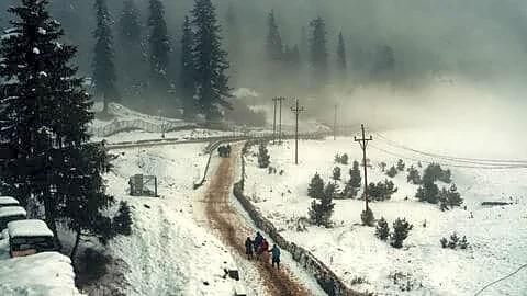 Kashmir's rare May snowfall delights tourists and alarms fruit growers