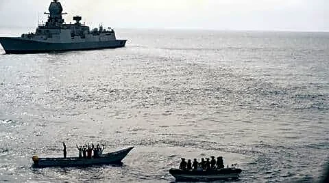 INS Kolkata stops suspected pirate attack in Western Indian Ocean