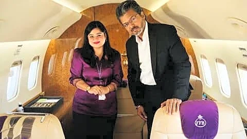 Tamil Nadu Chief Minister Vijay photographed in-flight with Uma Meenakshi