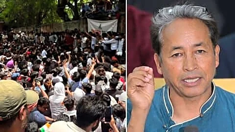 Sonam Wangchuk joins Delhi protest by CJP for education reform