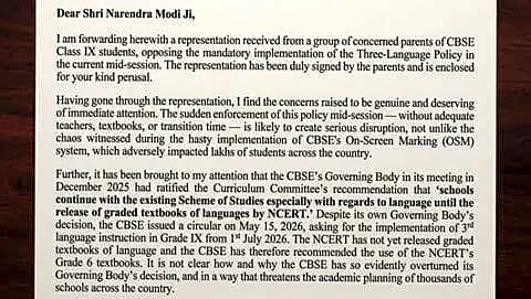 Parliament education head asks Modi to pause CBSE 3-language rule