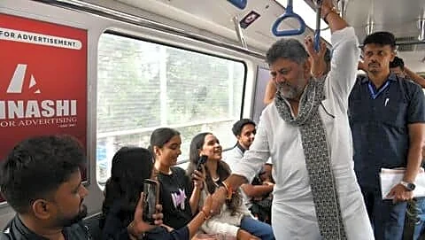 Karnataka CM D.K. Shivakumar rides Namma Metro to avoid traffic