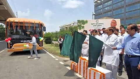 Uttar Pradesh rolls out 45 electric busses to Jewar airport