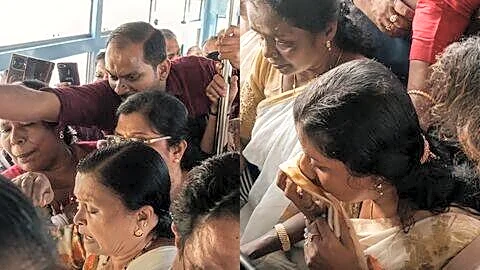 Kerala minister Bindu Krishna splashed with payasam during 'Priyadarshini' launch