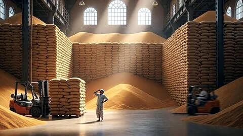 India's government warehouses: rice 68.43 Mt and wheat 53.41 Mt