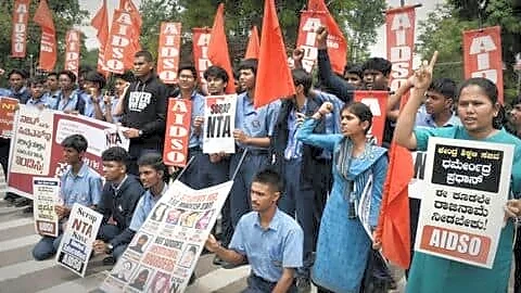 Mysuru AIDSO students protest alleged NEET-UG leak, demand NTA dissolution