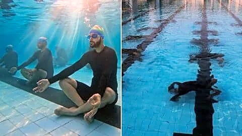 Indian Navy's INS Satvahana marks International Day of Yoga underwater