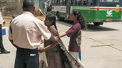 Mother pleads as daughter denied entry at Jagitial NEET re-exam