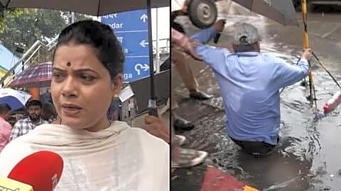 BMC worker falls into open manhole during Mumbai mayor's inspection