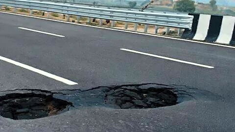 Delhi Dehradun Expressway opened by PM Modi shows potholes