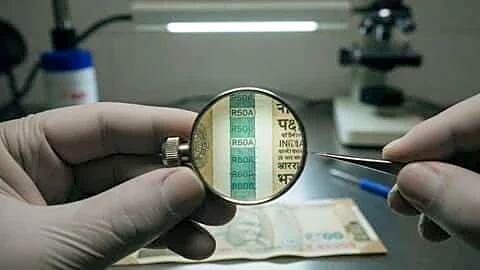 RBI micro-lettering on notes visible under magnification fights counterfeiting