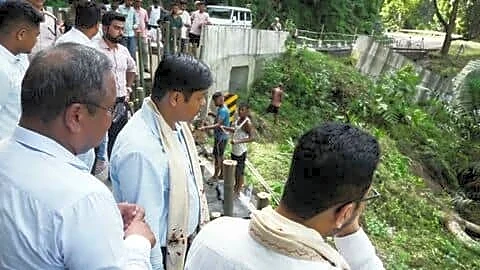 Landslides on NH315A cut Assam Arunachal route, Taranga Gogoi inspects