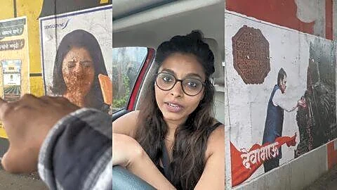Wardha video shows Divya Unny ad defaced, leaders' posters untouched