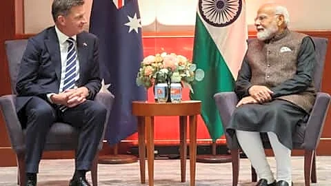 Narendra Modi meets Angus Taylor and Anthony Albanese in Australia