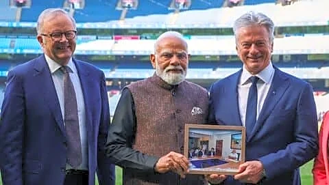 Narendra Modi at MCG as India bids 2036 Olympics