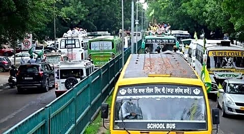 Farmers' rally of 25,000 clogs Chandigarh roads after heavy rain