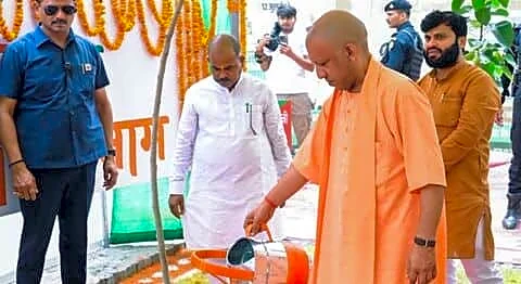 Uttar Pradesh Chief Minister Yogi Adityanath launches 350 million sapling drive
