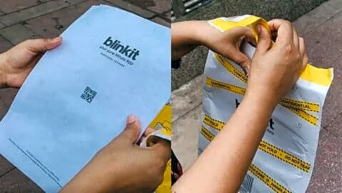 Video shows Blinkit delivering 3 printed posters at CJP protest