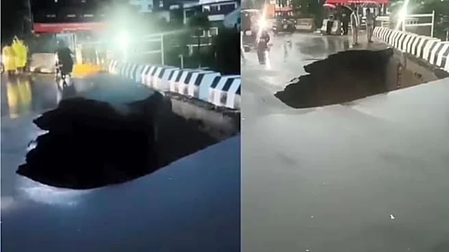 Dehradun: Massive crater forms on newly inaugurated bridge
