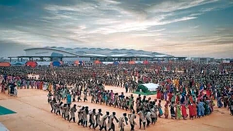 Prime Minister Modi opens Alluri Sitarama Raju Airport 13,000-student Dhimsa