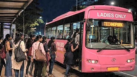 Kerala launches 'Pink Bus' service in Thiruvananthapuram for women