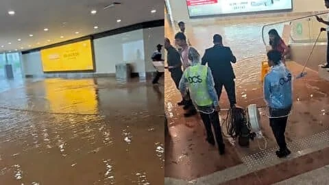 Noida International Airport parking floods after rain, raising drainage concerns