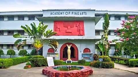 BJP workers repaint Kolkata's Academy of Fine Arts counter saffron