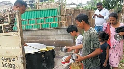 CRPF 149th Battalion runs community kitchen in flood-hit Sivasagar