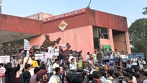 Jamia Millia Islamia students protest suspensions and spot admission process