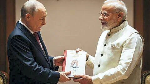 Narendra Modi presents Russian 'Thirukkural' to Putin at BRICS summit