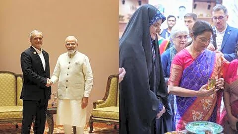 Pezeshkian welcomed by President Murmu at Rashtrapati Bhavan, meets Modi