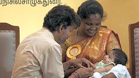 Chief Minister C Joseph Vijay unveils 1-gram gold newborn scheme